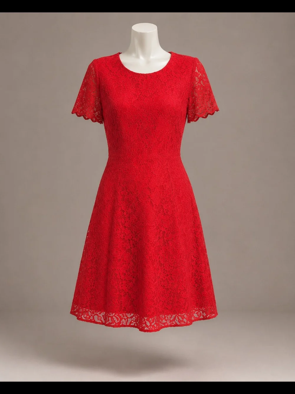 J. Crew Womens Red Lace Fit-and-Flare Mini Dress Size 6 - Picture 6 of 9